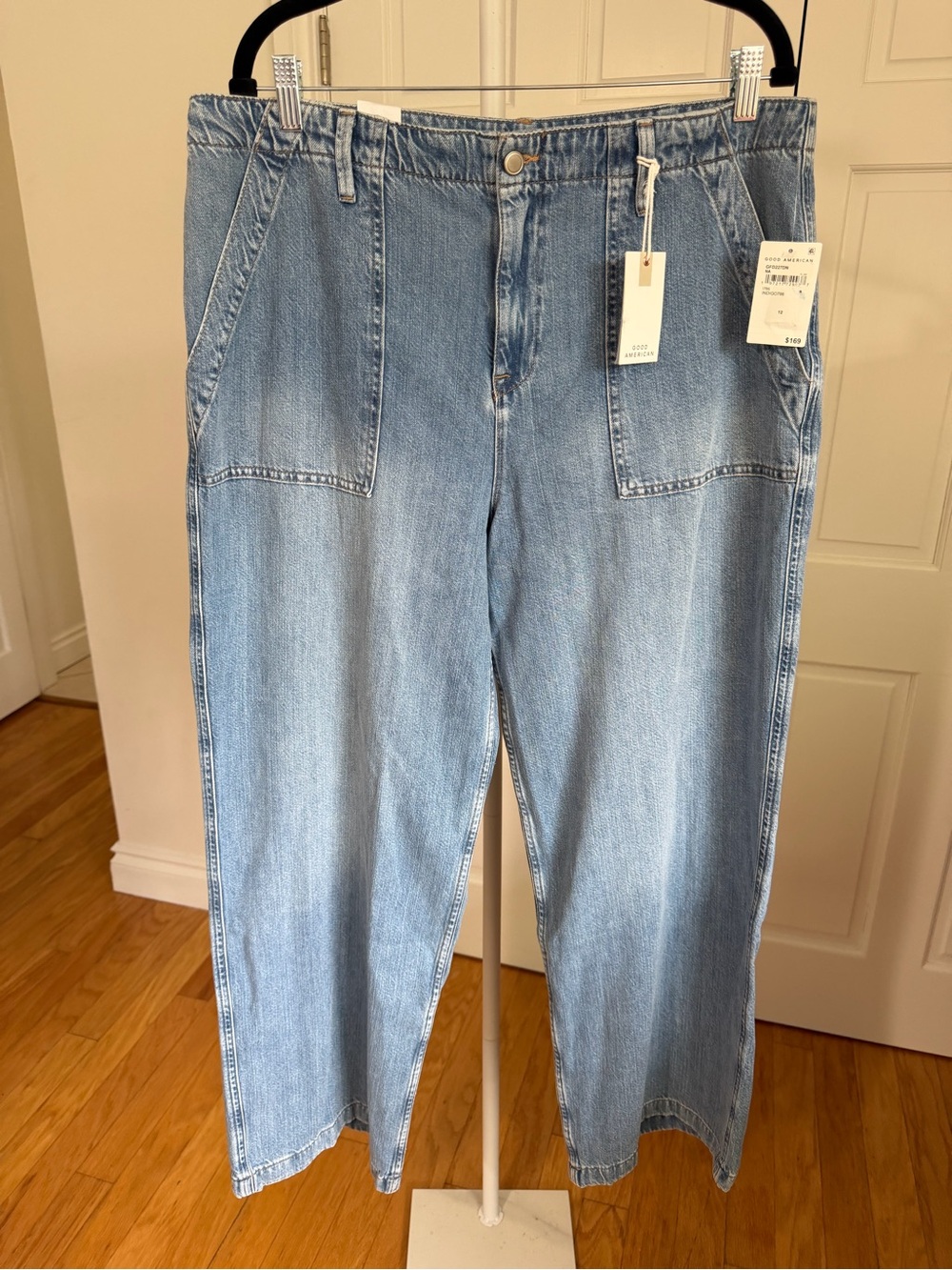 NWT Good American Lite Linen Denim Pants Size 12 - Picture 4 of 12